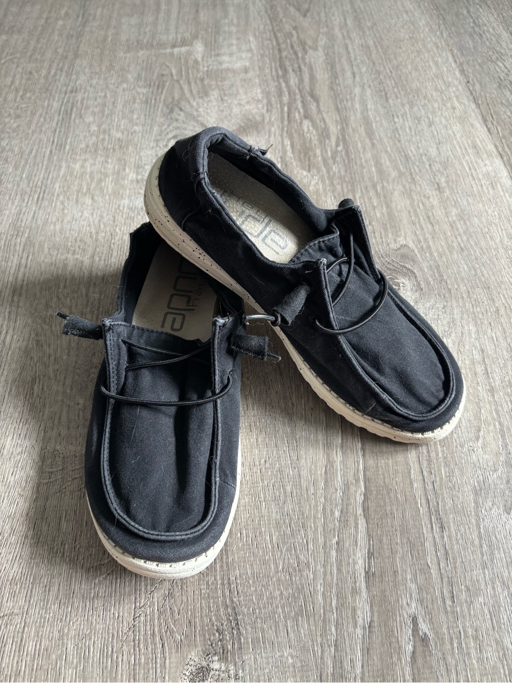 Hey Dude Black Canvas Slip-Ons